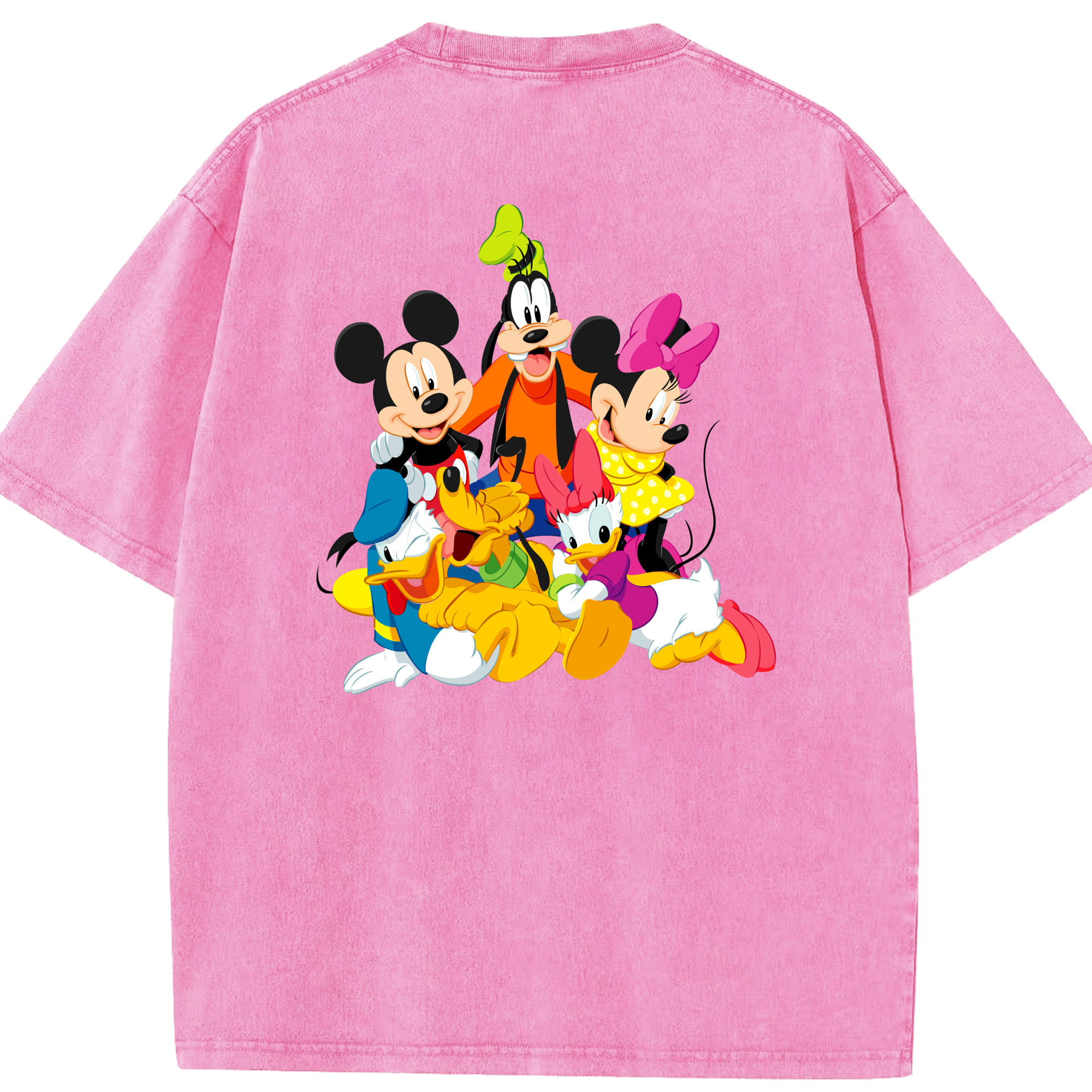 （画像用） ミッキーマウス Mickey Mouse 綿100% ヴィンテージ風 半袖Tシャツ（背面プリント）
